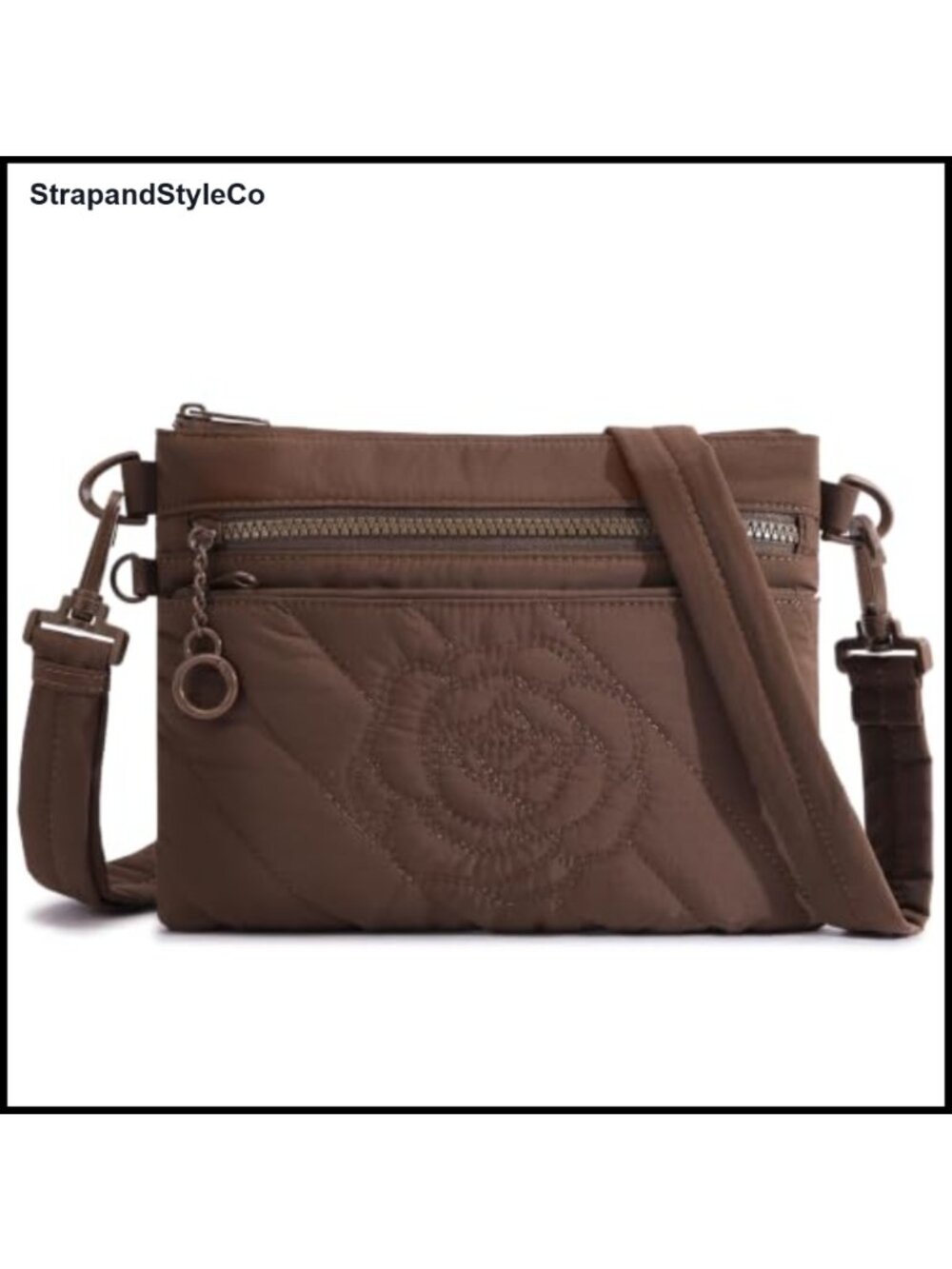 Quilted Puffer Crossbody Bag RFID Card Slots Nylon Travel Purse
